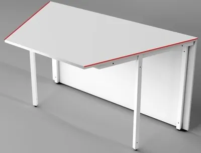 Produktbild von Thekentisch Atlantis Zwischenelement 135/69x82,5x105cm weiß/glas