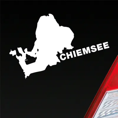 Produktbild von Auto Aufkleber Chiemsee See Deutschland Urlaub 10x6 cm Weiss Matt Sticker Heckscheibenaufkleber
