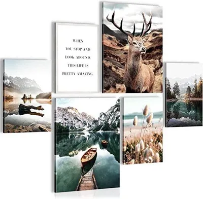 Productafbeelding van Famanu Wanddecoratie Modern - Fotoprint Set, 6 stuks / 90 x 80 cm