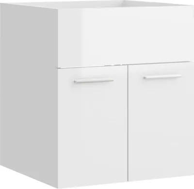 Image de vidaXL Meuble sous-lavabo blanc brillant 41x38,5x46cm