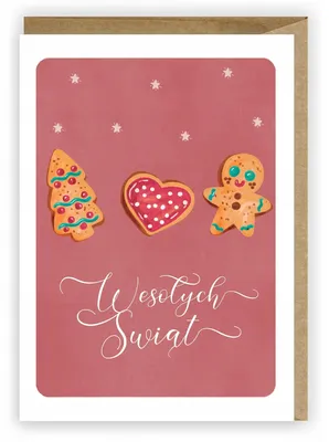 Imagen del producto de Tarjeta navideña con galletas de jengibre y un árbol de Navidad