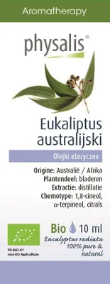 Obrázok produktu pre ESENCIÁLNY OLEJ AUSTRÁLSKY EUKALYPTUS, BIO, 10 ml - PHYSALIS