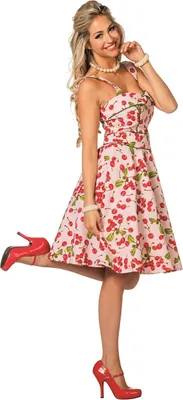 Produktbild von 50's Rock & Roll Damesjurk Kersen 48