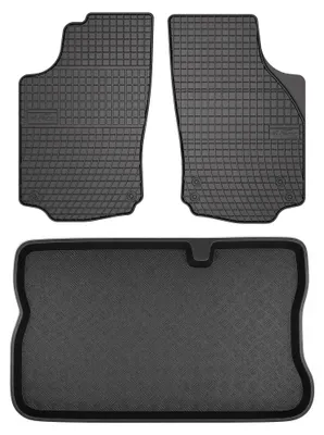 Produktbild von Gummimatten + Kofferraumwanne für Opel Corsa C 2000-2006 – Schwarz, passgenau – Wielganizator SolidPRO
