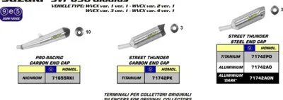 Zdjęcie produktu dla Aluminiowy tłumik wsuwany ARROW street thunder do Suzuki Svf 650 gladius