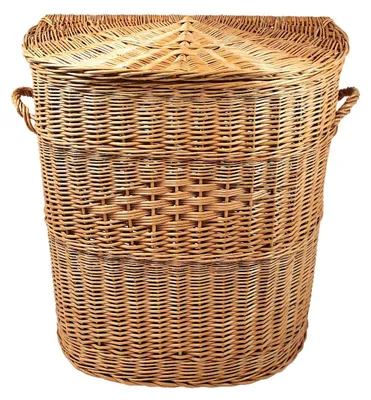 Produktbild von Wäschekorb aus Weide mit Deckel 50 x 30 x 59 cm - 80 Liter