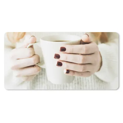 Produktbild von MuchoWow® Schreibtischunterlage Winter - Pullover - Kaffee 80x40 cm - XXL Mauspad - Gaming Mauspad