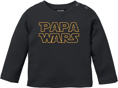 Produktbild von Baby Langarmshirt Babyshirt Papa wars Aufdruck Jungen Mädchen Shirt Baumwolle Moonworks® schwarz 56/62 (1-3 Monate)