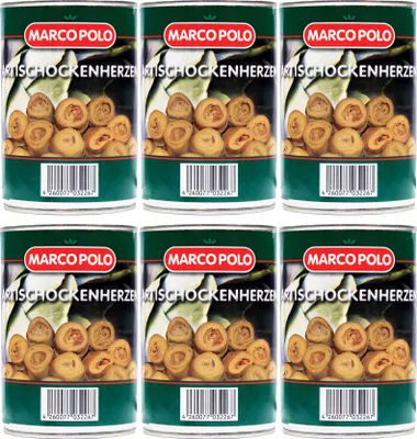 Produktbild von MARCO POLO ARTISCHOCKEN-HERZEN eingelegt Dose-Konserve 6x Füllm 390g ATG 240g