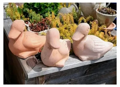 Produktbild von ! Süße Ente aus Terrakotta 24 cm, Deko für Garten und Wohnung