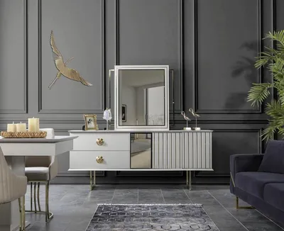 Obrázek produktu pro Vysoce kvalitní designový nábytek komody příborník jídelna moderní bílé dřevo