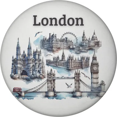 Produktbild von Skyline London Magnet rund