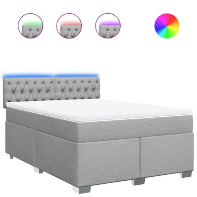 Produktbild von vidaXL Boxspringbett mit Matratze Hellgrau 140x200 cm Stoff
