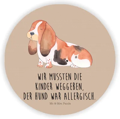 Produktbild von Mr. & Mrs. Panda Rund Magnet Hund Basset Hound - Hundeglück - Geschenk, whiteboardmagnet, Kühlschrankmagnet, Sprüche, zettelhalter, Lustig, für fotos, Süß, kühlschrank