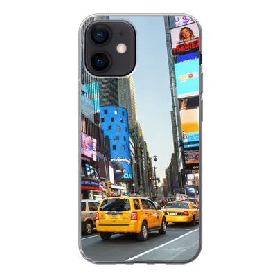 Produktbild von MuchoWow® Handyhülle Schutzhülle Hülle für iPhone 12 New York - Taxi - Gelb Silikon Softcase Handy Hülle - Schutzhülle