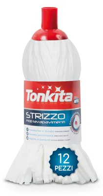 Zdjęcie produktu dla TONKITA | 12 sztuk wkładek do mopów do podłóg, bardzo czyste i dobrze wchłaniające, przeznaczone do użytku z mopami