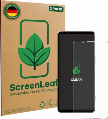 Produktbild von 2x ScreenLeaf Schutzfolie für Sony Xperia 1 VII nachhaltiger Displayschutz Display Schutz Folie Klar Transparent