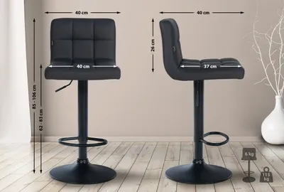 Produktbild von 4er Set Barhocker Feni Kunstleder schwarz schwarz