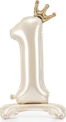 Zdjęcie produktu dla Elegancki Balon Foliowy Cyfra "1" w Jasnym Kremie - Idealny na Urodziny i Inne Wyjątkowe Okazje! 84 cm Radości i Niepowtarzalnych Chwil!