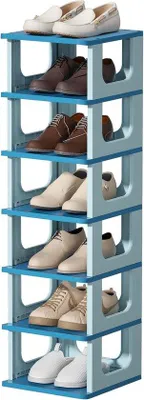 Produktbild von Famanu Schuhregal 7 Ebenen - Schwarz, platzsparend, stapelbar