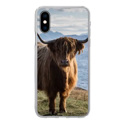 Produktbild von MuchoWow® Handyhülle Schutzhülle Hülle für iPhone X Schottische Highlander - Bergen - Meer Silikon Softcase Handy Hülle - Handyhülle