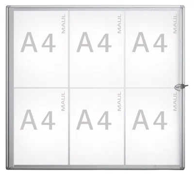 Zdjęcie produktu dla Gablota MAULextraslim landscape format 6 x A4 aluminium 3,1 x 71 x 65,1 cm srebrny