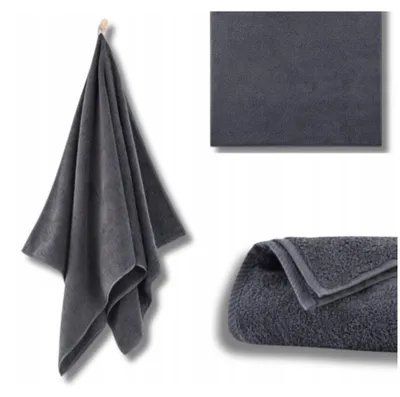 Produktbild von Handtuch - 100% Baumwolle - 500 g/m2 - 30x50 cm - Extra Saugfähig - Dunkelgrau - hohe Grammatur - KIWI2