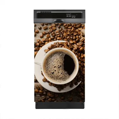 Produktbild von Aufkleber sticker 45x70 cm Dekorative folie Spülmaschine - Kaffee und Kaffeebohnen