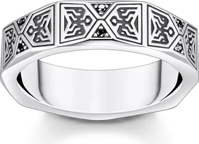 Produktbild von Thomas Sabo TR2432-643-11 Herren-Ring mit Schwarzen Steinen, 60/19,1