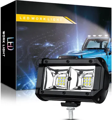 Productafbeelding van 5-inch LED werklamp voor auto's, 18 LED's, bestuurbaar, spotlicht, geschikt voor off-road voertuigen, wit licht