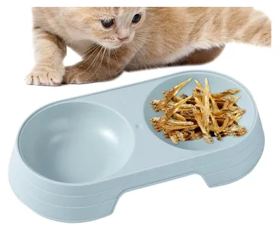 Produktbild von Hundefutterstation mit erhöhten Macaron Doppelnapf für Hunde und Katzen