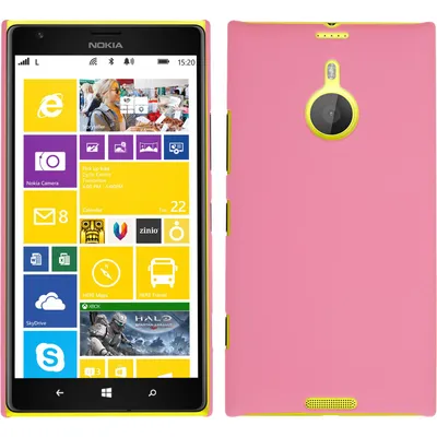 Produktbild von PhoneNatic Case kompatibel mit  Nokia Lumia 1520 - Hülle rosa gummiert Hard-case + 2 Schutzfolien