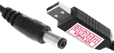 Produktbild von USB Stromkabel auf DC Hohlstecker Stecker Ladekabel 5.5x2.1 mm Booster 5V zu 12V