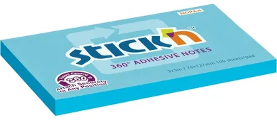 Produktbild von Stick'n by Hopax 360° Haftnotizen - 76 x 127 mm / 100 Zettel / blau