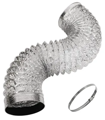 Image de Tuyau d'évacuation en aluminium, compatible avec tous les types de hottes aspirantes, longueur 1,5 m, diamètre 150–153 mm