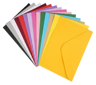 Zdjęcie produktu dla 70 kolorowych kopert, wymiar 15,9 x 10,9 cm