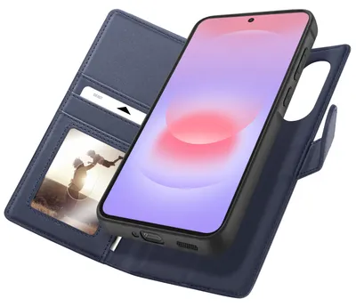 Immagine prodotto di Mayaxess, portafoglio con custodia per Samsung Galaxy A37, protezione RFID, con custodia removibile, colore blu notte