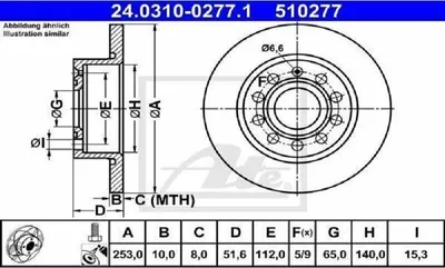 Produktbild von ATE Bremsscheiben (2 Stück)  24.0310-0277.1