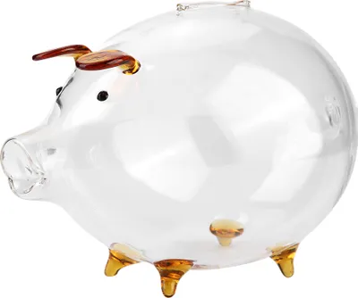 Produktbild von Transparente Spardose in Schweinchenform aus Glas – Sparschwein-Design – Geschenk für Kinder