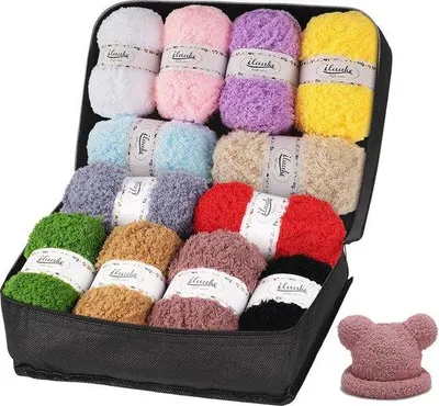Produktbild von Famanu Acrylgarn Set 12 Farben - 600g für Anfänger und Kinder
