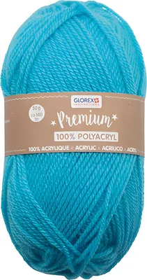 Obrázok produktu pre Prémiová pletacia priadza 50g tyrkysová, 100%.Polyakrylová vlna, cca 140 m,