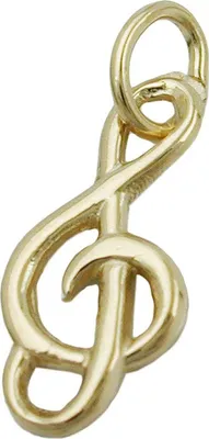 Produktbild von Anhänger 16x7mm Notenschlüssel glänzend 14Kt GOLD gold 16x7mm