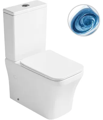 Obrázek produktu pro WC kombi Hugo, Vortex + Slim/UF sedátko - spodní/zadní odpad - bílá lesklá - 62x37,5 cm