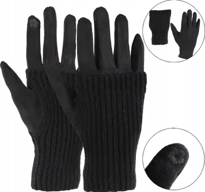 Immagine prodotto di Guanti invernali da donna neri - Guanti touchscreen - Guanti - Guanti caldi in maglia - Guanti invernali da donna