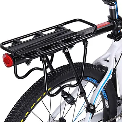 Produktbild von Gepäckträger-Set für Mountainbikes, verstellbarer Universal-Gepäckträger für hinten, Fahrradzubehör, Sattelstütze, Tragkraft 50 kg, schwarz