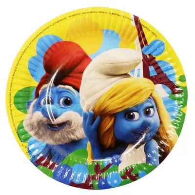 Image de Les Schtroumpfs 2 - Assiette de fête 8pcs