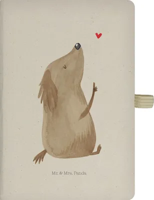 Produktbild von Mr. & Mrs. Panda notizbuch Hund Liebe - Transparent - Geschenk, Sprüche, A5, Tagebuch, Herz, Hunde, Adressbuch, Kladde, Journal