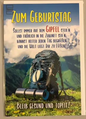 Produktbild von Geburtstag – Rucksack am Gipfel – "Zum Geburtstag..." Karte mit Briefu
