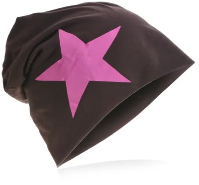 Produktbild von Beanie Muetze Pink Stern Sattelbraun