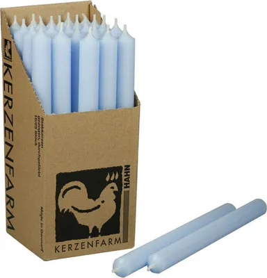 Produktbild von 25 Stabkerzen Pastellblau 180 x 22 mm Kerzenfarm Kerzen Candle